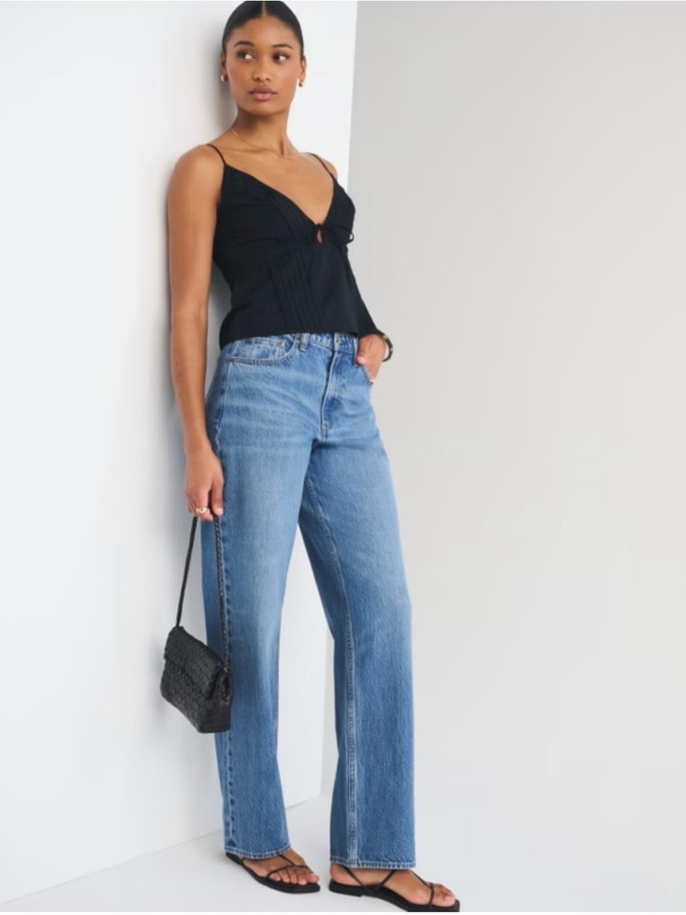 NWT Abercrombie & Fitch Curve Love The Loose High Rise Jeans Size 35/20R Medium